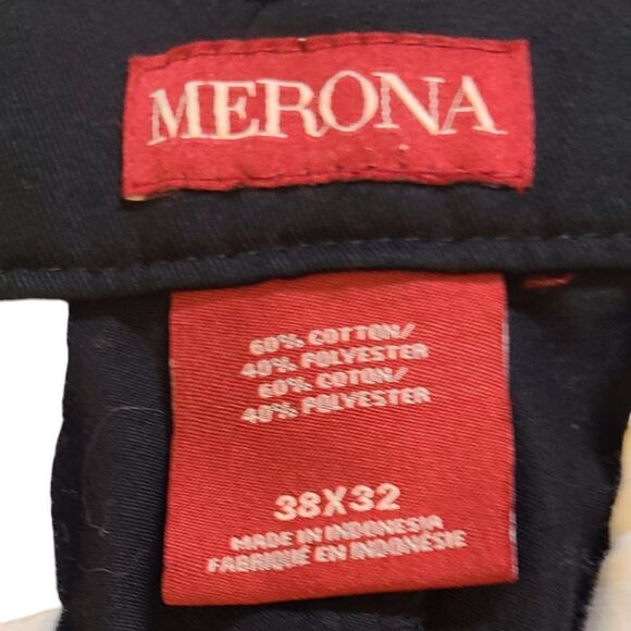 Merona Slacks Men's Black Pleated Tailored Classic sz 38/32 - Picture 4 of 13